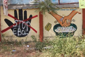Ebola public health mural outside Université de Sonfonia, Guinea